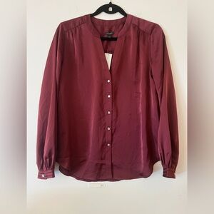 Burgundy Ann Taylor Factory Blouse Size Small NWT